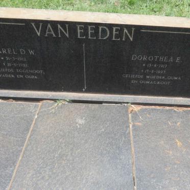 EEDEN Carel D.W., van 1912-1981 &amp; Dorothea E. 1917-1997