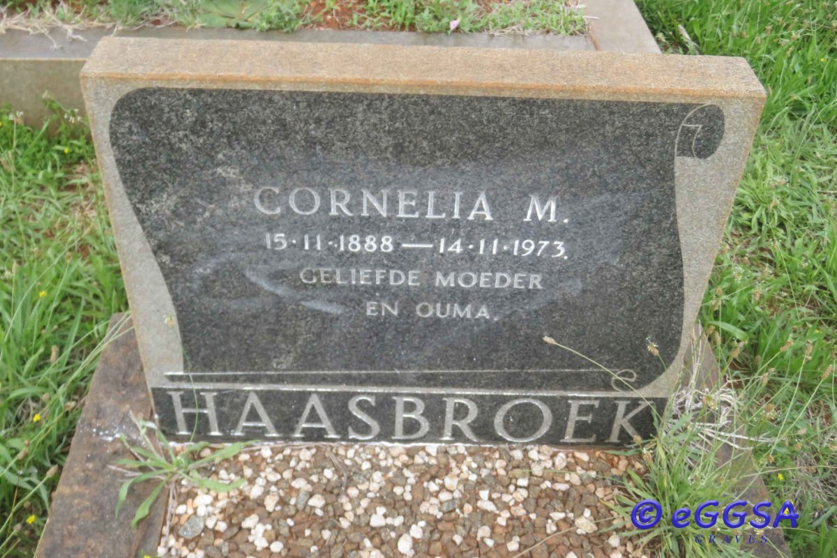 HAASBROEK Cornelia M. 1888-1973