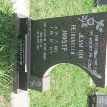 JOOSTE Jeanetha Petronella 1929-1997 :: JOOSTE Annalouise 1952-2009