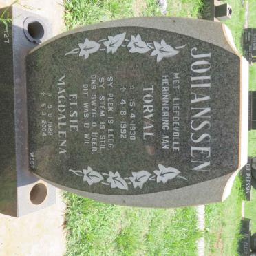 JOHANSSEN Torval 1930-1992 &amp; Elsie Magdalena 1922-2004