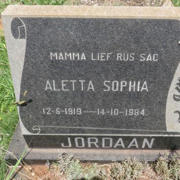 JORDAAN Aletta Sophia 1919-1984