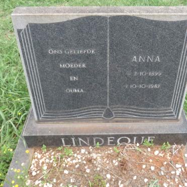 LINDEQUE Anna 1899-1987
