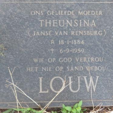 LOUW Theunisina nee JANSE VAN RENSBURG 1884-1959