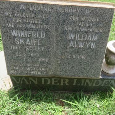 LINDEN William Alwyn, van der 1916- &amp; Winifred Skaife KEELEY 1920-1990