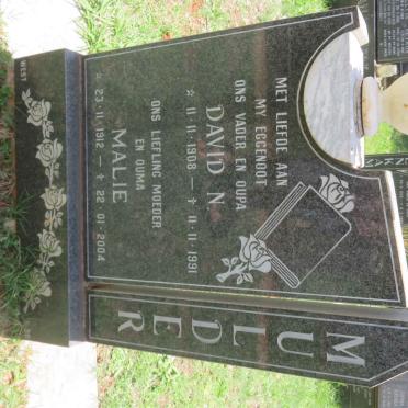 MULDER David N. 1908-1991 &amp; Malie 1912-2004