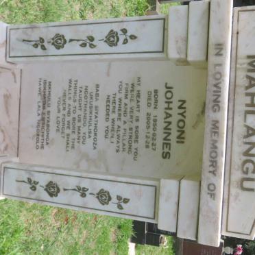 MAHLANGU Nyoni Johannes 1950-2005