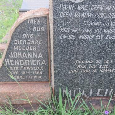 MULLER Cornelius Johannes 1878-1954 &amp; Johanna Hendrieka PRINSLOO 1885-1961