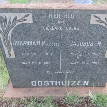 OOSTHUIZEN Jacobus N. 1890-1957 &amp; Johanna H.M. JOOSTE 1893-1960
