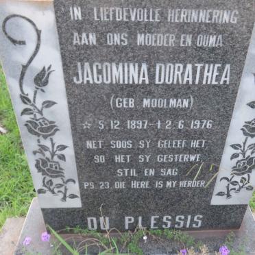 PLESSIS Jacomina Dorathea, du nee MOOLMAN 1897-1976