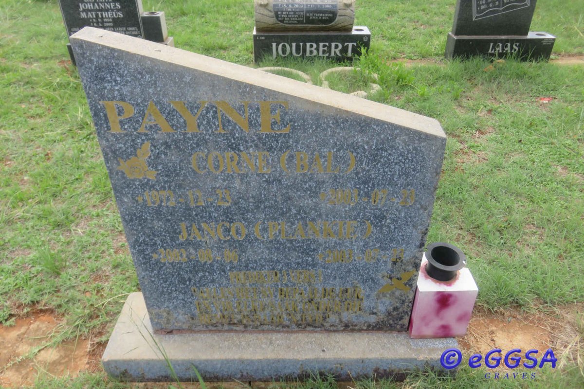 PAYNE Corne 1972-2003 :: PAYNE Janco 2002-2003