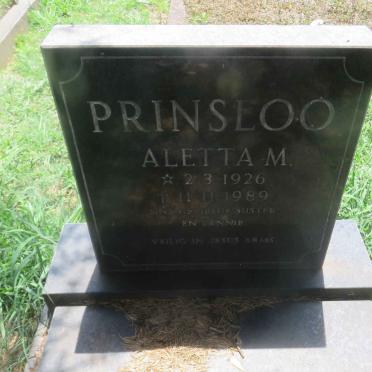 PRINSLOO Aletta M. 1926-1989