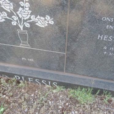 PLESSIS Abraham J.J., du 1888-1955 &amp; Hester C. 1897-1973