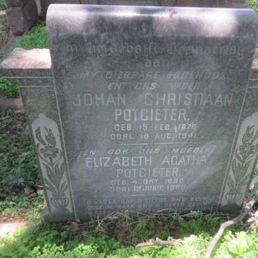 POTGIETER Johan Christiaan 1878-1941 &amp; Elizabeth Agatha 1880-1965