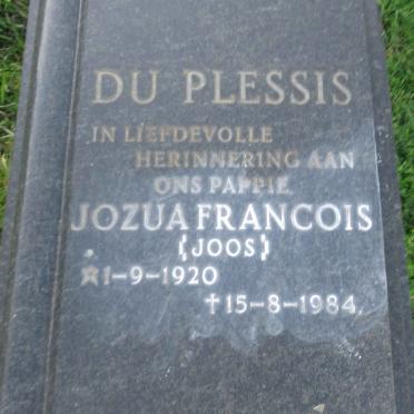PLESSIS Jozua Francois, du 1920-1984