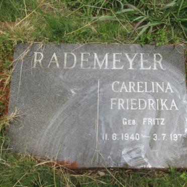 RADEMEYER Carelina Friedrika nee FRITZ 1940-1975