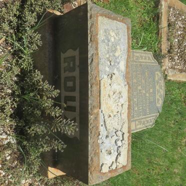 ROUX Gert Johannes 1869-1952 &amp; Susara Magdalena 1871-1946 