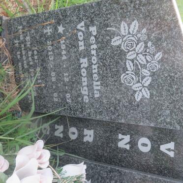 RONGE Johannes, von 1941-2014 &amp; Petronella 1944-2013