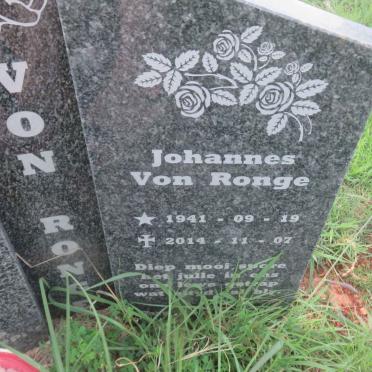 RONGE Johannes, von 1941-2014 &amp; Petronella 1944-2013