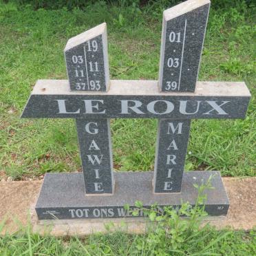 ROUX Gawie, le 1937-1993 &amp; Marie 1939-
