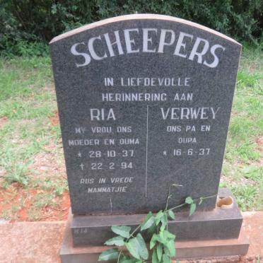 SCHEEPERS Verwey 1937- &amp; Ria 1937-1994