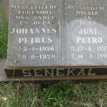 SENEKAL Johannes Petrus 1926-1979 &amp; June Petro 1927-1992