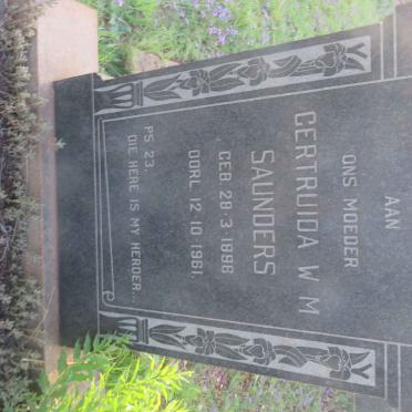 SAUNDERS Gertruida W.M. 1896-1961