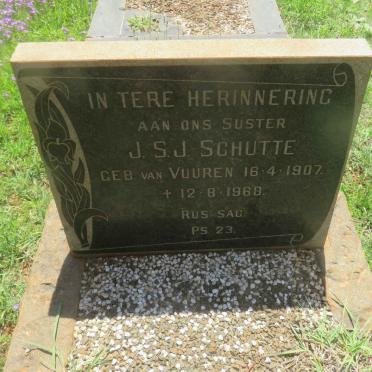 SCHUTTE J.S.J. nee VAN VUUREN 1907-1968