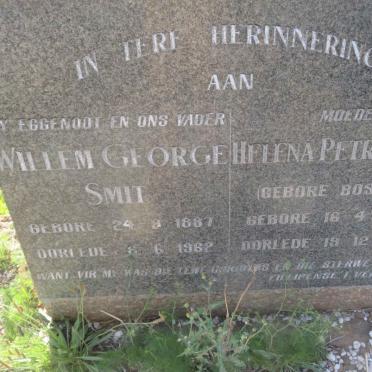 SMIT Willem George 1887-1962 &amp; Helena Petronella BOSHOFF 1888-1971