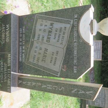 SCHALKWYK Wynand Jacobus, van 1921-1990 &amp; Maria Elizabeth Johanna Marthina 1927-2004