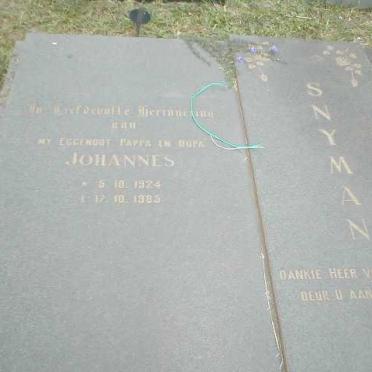 SNYMAN Johannes 1924-1985 &amp; Dirkie Cathrina 1927-