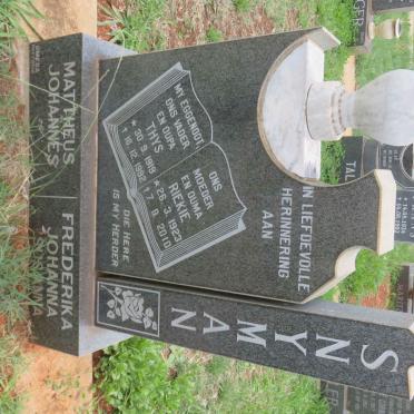 SNYMAN Mattheus Johannes 1919-1992 &amp; Frederika Johanna Susanna 1923-2010