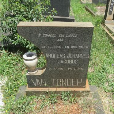 TONDER Andreas Johannes Jacobus, van 1915-1974