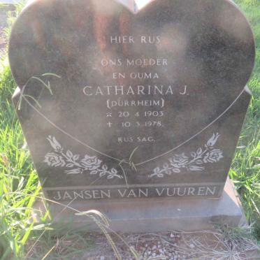 VUUREN Catharina J., Jansen van nee DURRHEIM 1903-1978