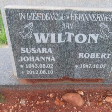 WILTON Robert 1947- &amp; Susara Johanna 1943-2012