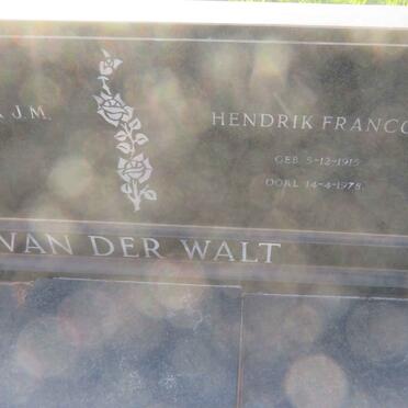 WALT Hendrik Francois, van der 1915-1978 &amp; Martha Magdalena J.M. 1918-1993