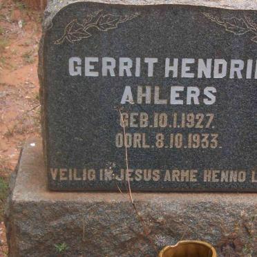 AHLERS Gerrit Hendrik 1927-1933