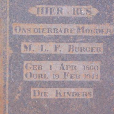 BURGER M.L.F. 1860-1941