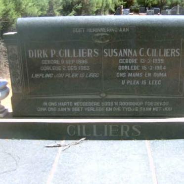 CILLIERS Dirk P. 1886-19?3 &amp; Susanna C. 1899-19?4