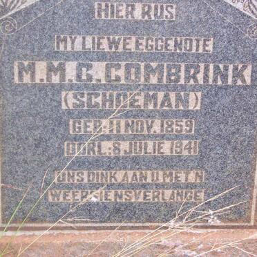 COMBRINK M.M.C. nee SCHOEMAN 1859-1941
