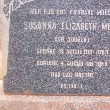 MEYER Susanna Elizabeth nee JOUBERT 1883-1958