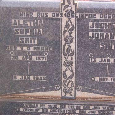 SMIT Jochemus Johannes 1866-1947 &amp; Aletha Sophia VAN DER MERWE 1871-1948