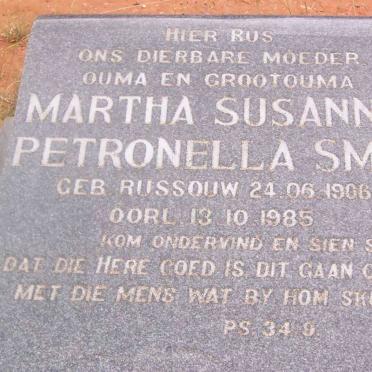 SMIT Martha Susanna Petronella nee RUSSOUW 1906-1985