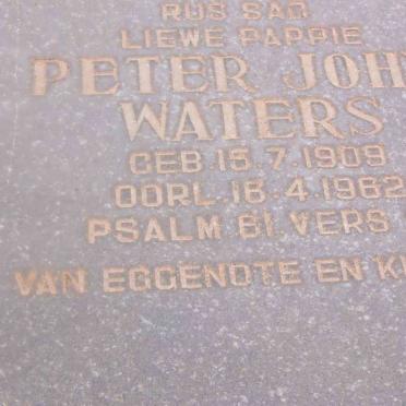 WATERS Peter John 1909-1962