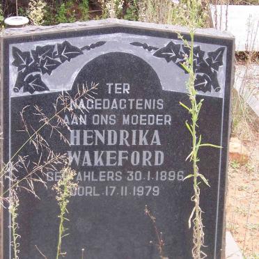WAKEFORD Hendrika nee AHLERS 1896-1979