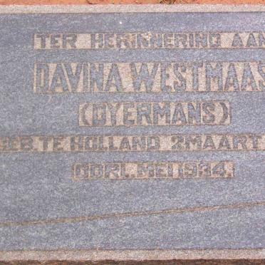 WESTMAAS Davina nee DYERMANS 1855-1934