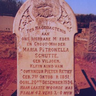 SCHUTTE Maria Petronella nee VILJOEN 1851-1936
