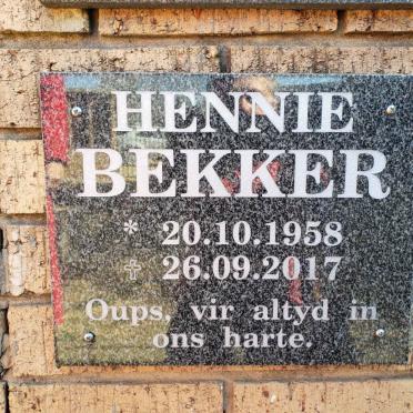 BEKKER Hennie 1958-2017