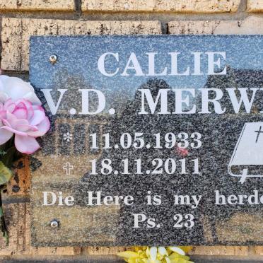 MERWE Callie, V.D. 1933-2011