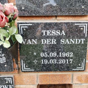 SANDT Tessa, van der 1962-2017