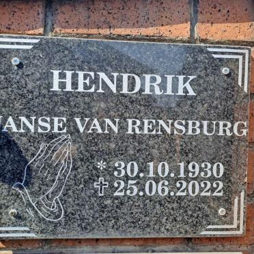 RENSBURG Hendrik, Janse van 1930-2022